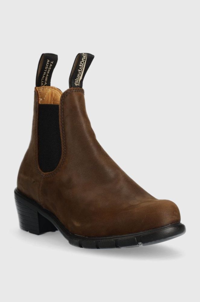 Шкіряні черевики Blundstone 1673 жіночі колір коричневий каблук блок фото 2