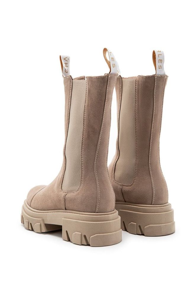 Замшеві черевики Charles Footwear жіночі колір бежевий на платформі (2716128) фото 5