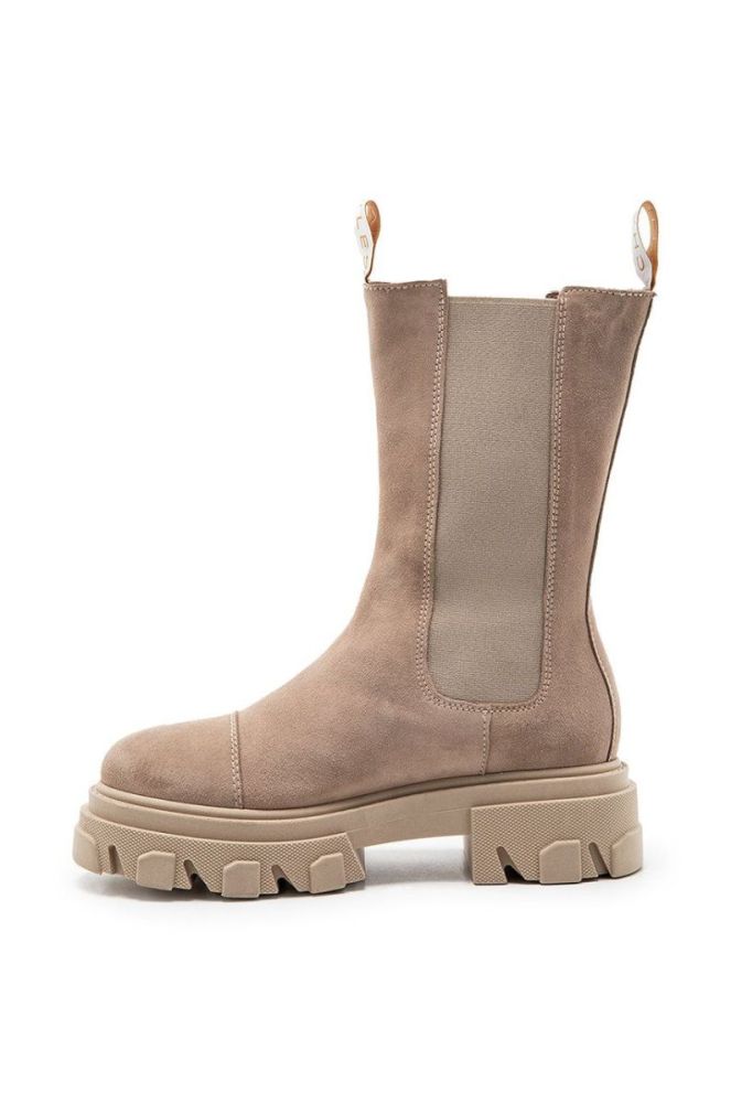 Замшеві черевики Charles Footwear жіночі колір бежевий на платформі (2716128) фото 6