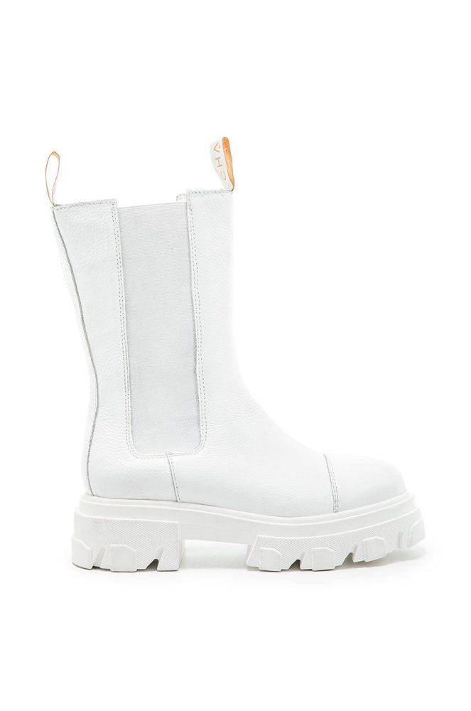 Замшеві черевики Charles Footwear жіночі колір білий на платформі