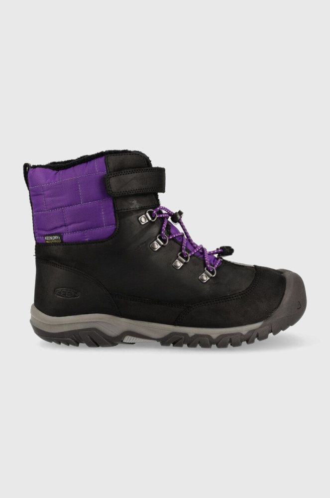 Дитячі шкіряні кросівки Keen колір чорний