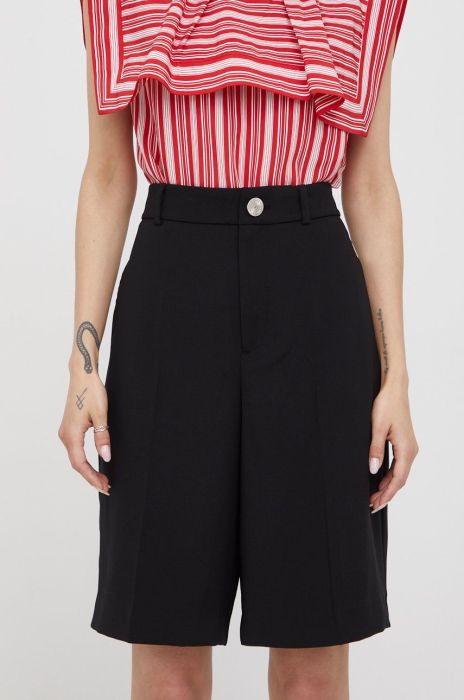 Шорти Mos Mosh жіночі колір чорний однотонні висока посадка