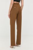 Штани Custommade жіночі колір коричневий пряме висока посадка (2484653)