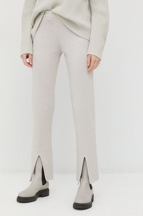 Штани Liviana Conti жіночі колір сірий пряме висока посадка