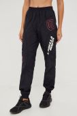 Спортивні штани LaBellaMafia жіночі колір чорний з принтом