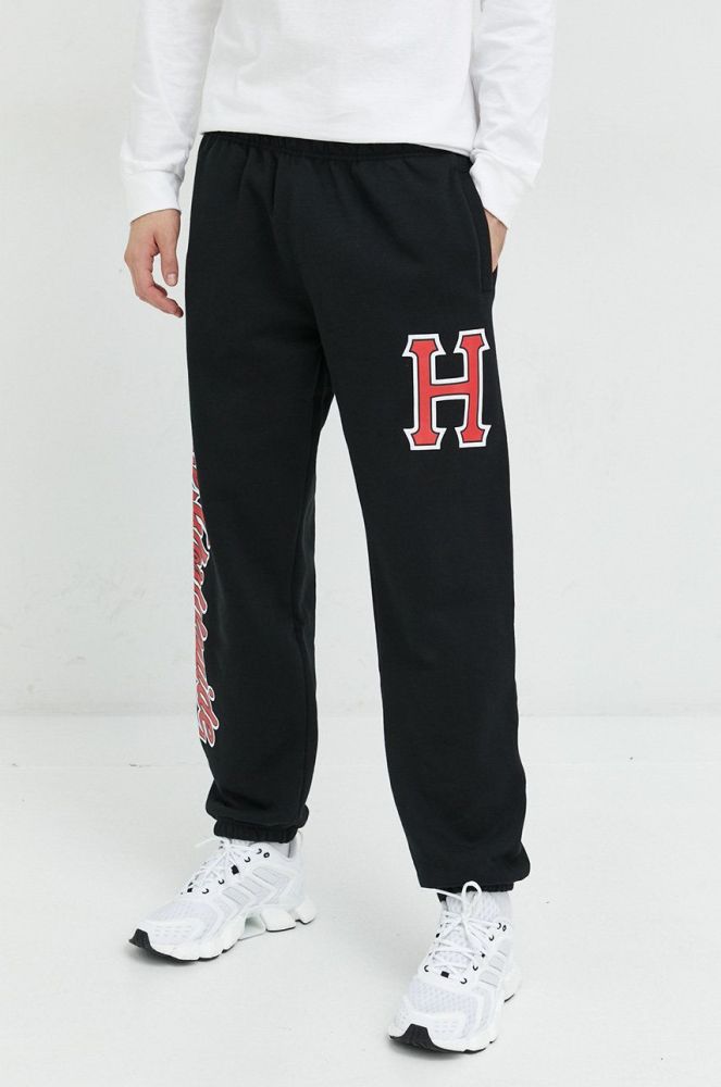 Спортивні штани HUF чоловічі колір чорний з принтом (2842213)