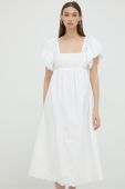 Бавовняна сукня Notes du Nord колір білий midi розкльошена