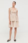 Сукня Custommade колір бежевий mini розкльошена (2486837)