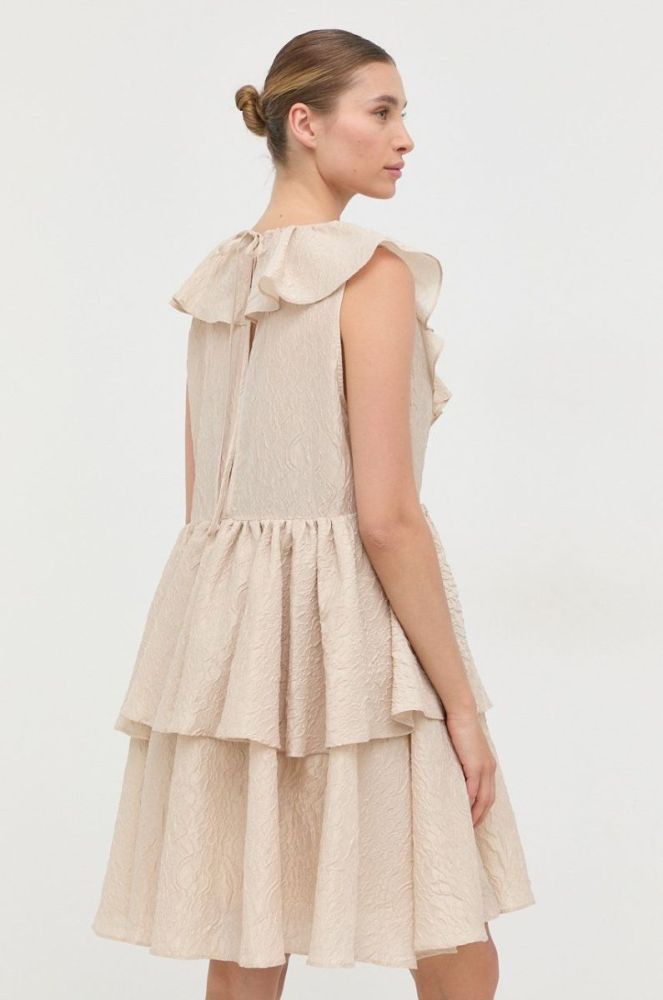 Сукня Custommade колір бежевий mini розкльошена (2486837) фото 3