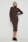 Сукня Herskind колір коричневий midi облягаюча