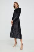Сукня Nissa колір чорний midi розкльошена (2725697)