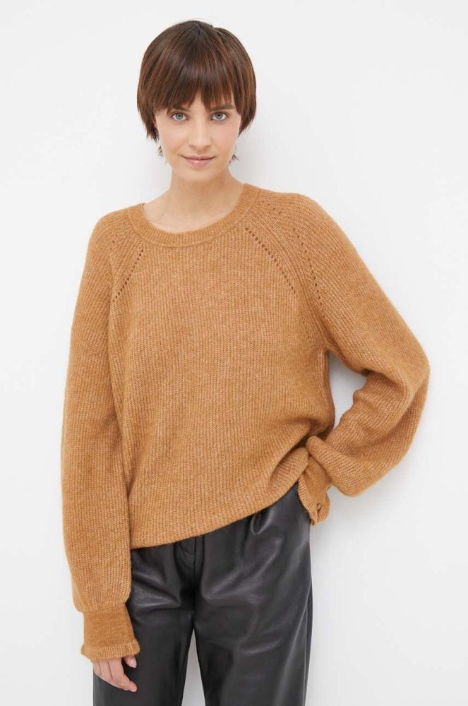 Вовняний светр Mos Mosh жіночий колір коричневий легкий (3352389)