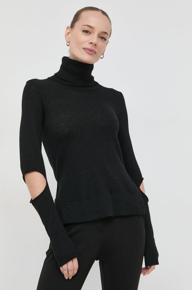 Вовняний светр Beatrice B жіночий колір чорний легкий гольф
