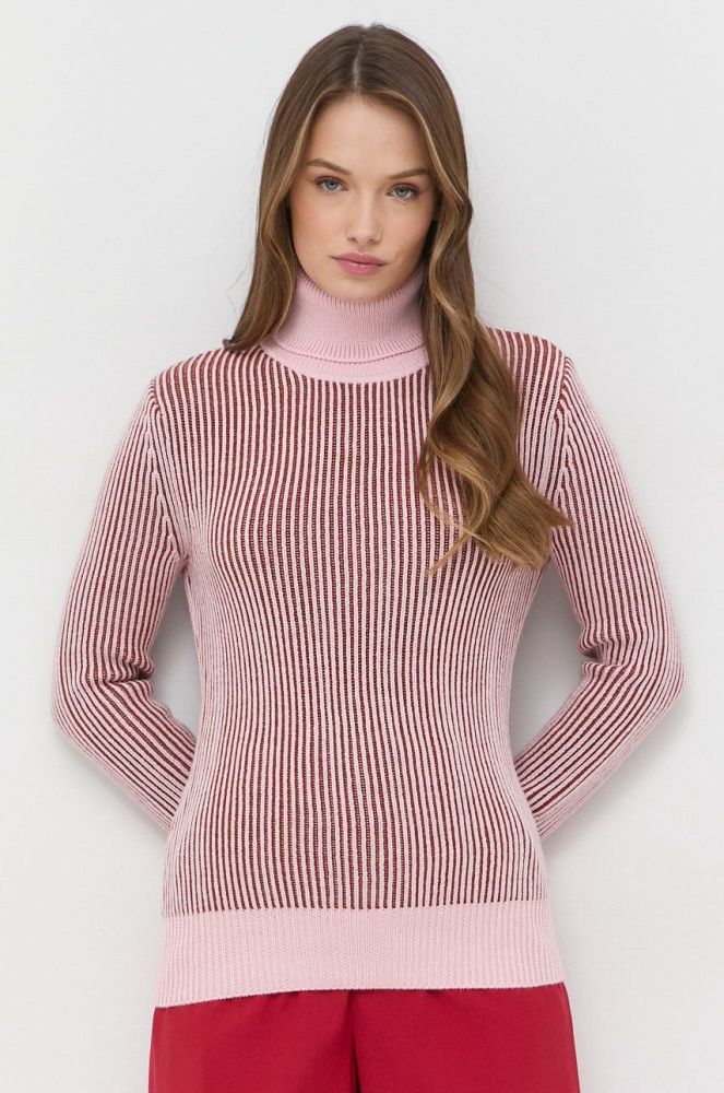 Вовняний светр Beatrice B жіночий колір рожевий гольф