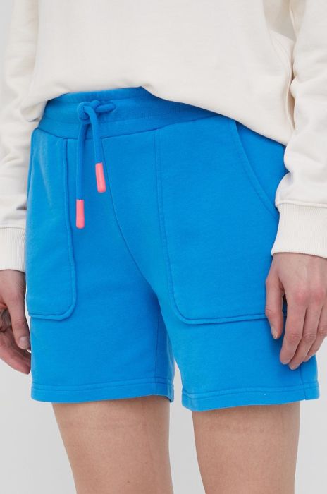 Шорти Frieda & Freddies жіночі однотонні висока посадка колір блакитний