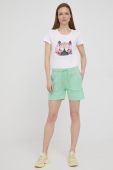Шорти Frieda & Freddies жіночі колір зелений однотонні висока посадка