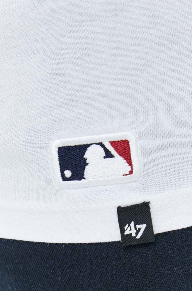 Бавовняна футболка 47brand MLB New York Yankees колір білий з аплікацією фото 15