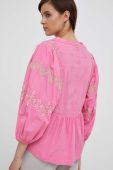 Бавовняна блузка Rich & Royal жіноча колір рожевий з аплікацією