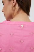 Бавовняна блузка Rich & Royal жіноча колір рожевий з аплікацією