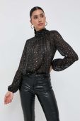 Блузка Silvian Heach жіноча колір чорний візерунок
