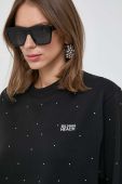 Бавовняна кофта Silvian Heach жіноча колір чорний з аплікацією