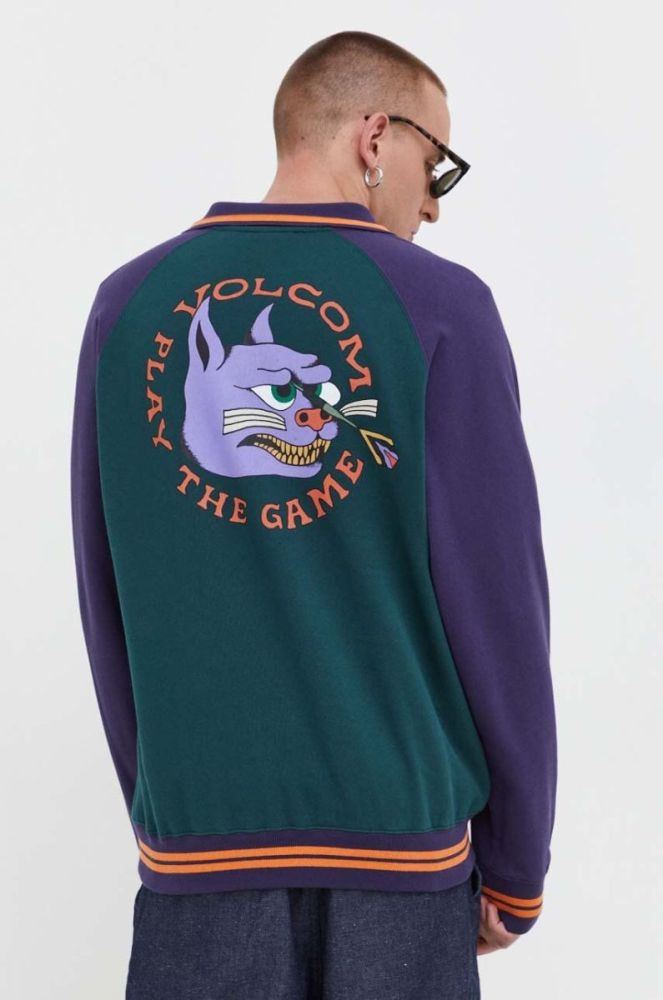 Кофта Volcom x Nando Von Arb чоловіча колір зелений візерунок фото 3