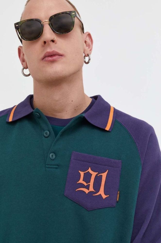 Кофта Volcom x Nando Von Arb чоловіча колір зелений візерунок фото 4