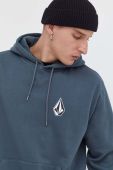Кофта Volcom чоловіча з капюшоном з принтом колір блакитний