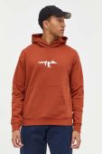 Кофта Solid чоловіча колір коричневий з капюшоном з принтом