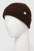 Шапка з домішкою вовни Solid колір коричневий