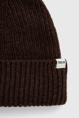 Шапка з домішкою вовни Solid колір коричневий