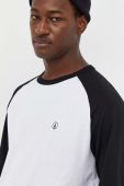 Бавовняний лонгслів Volcom колір білий візерунок
