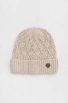 Шапка з домішкою вовни Blauer колір бежевий з товстого трикотажу Шапка з домішкою вовни Blauer колір бежевий з товстого трикотажу