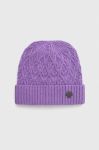Шапка з домішкою вовни Blauer колір фіолетовий з товстого трикотажу Шапка з домішкою вовни Blauer колір фіолетовий з товстого трикотажу