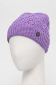 Шапка з домішкою вовни Blauer колір фіолетовий з товстого трикотажу