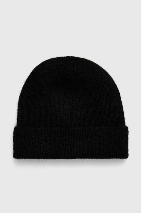 Шапка з домішкою вовни Silvian Heach колір чорний з товстого трикотажу Шапка з домішкою вовни Silvian Heach колір чорний з товстого трикотажу