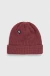 Шапка Volcom колір бордовий з товстого трикотажу