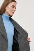 Пальто Silvian Heach жіночий колір сірий перехідний двобортний