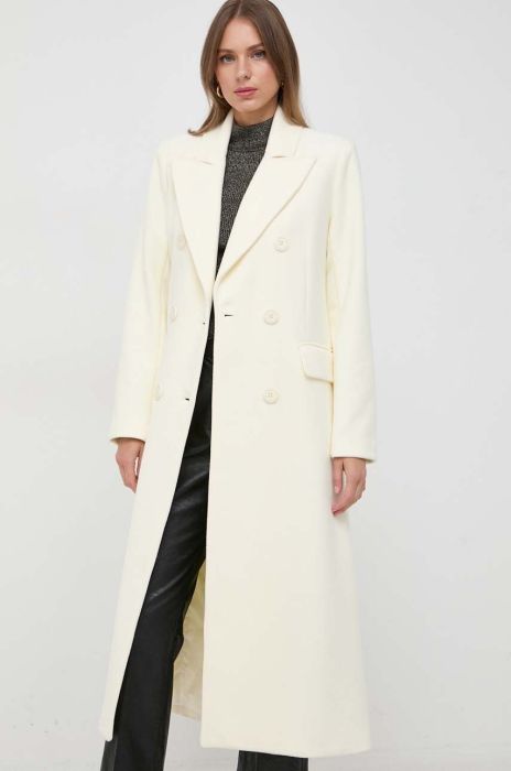 Пальто Silvian Heach жіночий колір бежевий перехідний двобортний (3642963)