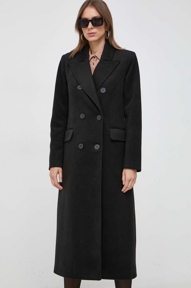 Пальто Silvian Heach жіночий колір чорний перехідний двобортний (3642958)