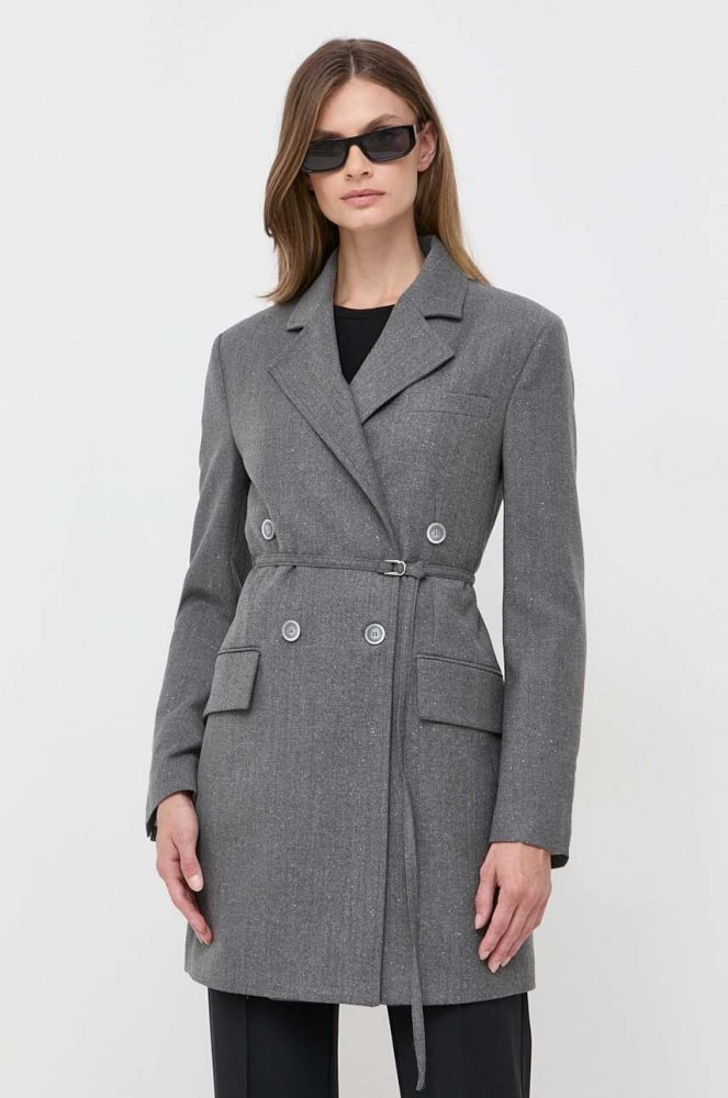Пальто Beatrice B жіночий колір сірий двобортний однотонна