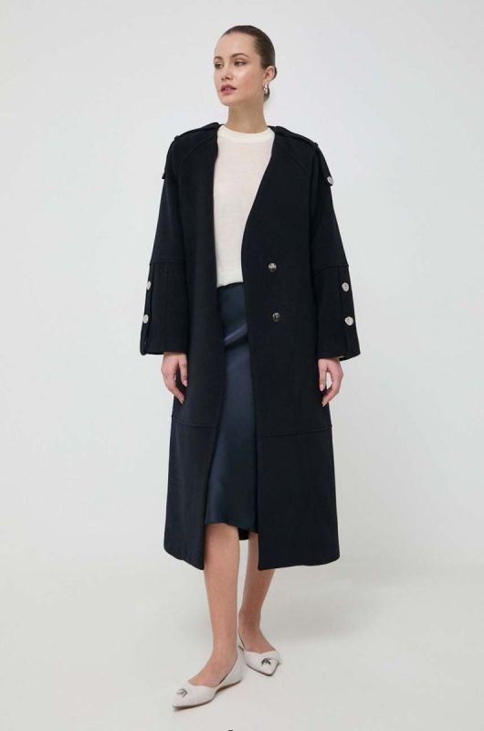Вовняне пальто Beatrice B колір синій перехідний oversize