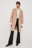 Пальто XT Studio жіночий колір бежевий перехідний двобортний