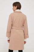 Пальто XT Studio жіночий колір бежевий перехідний двобортний