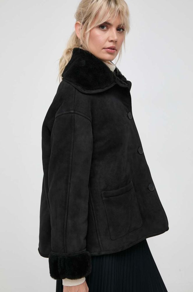 Замшева куртка Liviana Conti жіноча колір чорний перехідна oversize