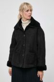 Замшева куртка Liviana Conti жіноча колір чорний перехідна oversize