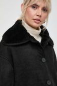 Замшева куртка Liviana Conti жіноча колір чорний перехідна oversize