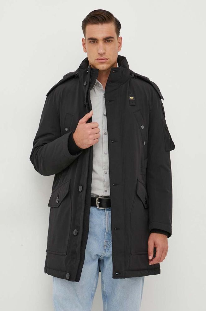 Куртка Blauer чоловіча колір чорний зимова (3615706)