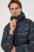 Пухова безрукавка Blauer чоловічий колір синій зимовий
