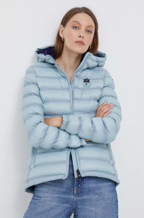 Куртка Blauer жіноча перехідна колір блакитний